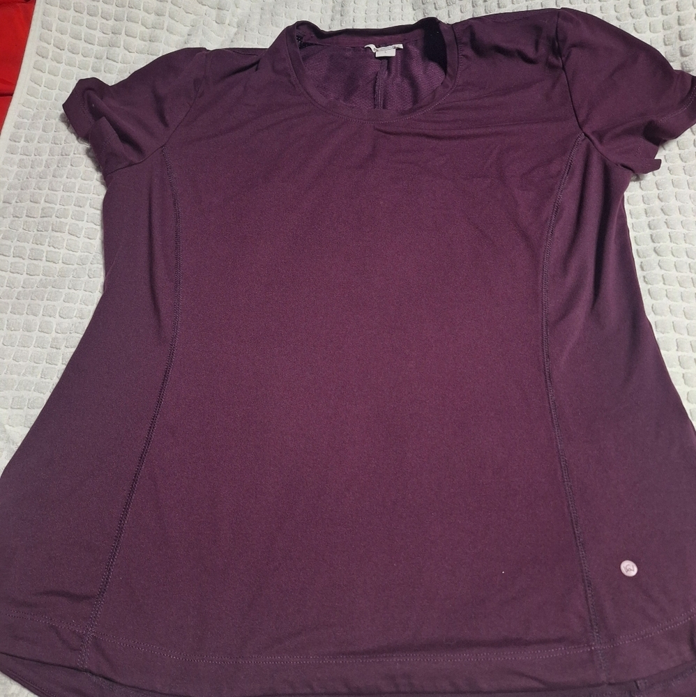 Fitted Purple Cap Sleeve Polo Tee